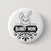 Badge Rond 5 Cm Mignonne lapin maman lapin amant (Devant)