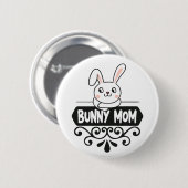Badge Rond 5 Cm Mignonne lapin maman lapin amant (Devant & derrière)