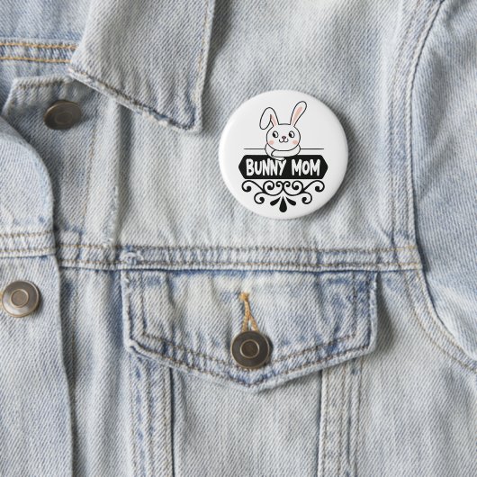 Badge Rond 5 Cm Mignonne lapin maman lapin amant (En situation)