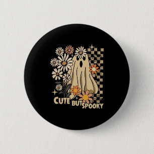 Badge Rond 5 Cm Mignonne mais Éffrayante Fleur Halloween chèque Fa
