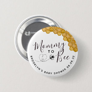 Badge Rond 5 Cm mignonne maman au Baby shower d'abeilles