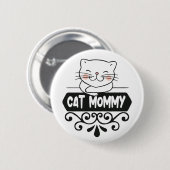 Badge Rond 5 Cm Mignonne maman chatte amoureux des animaux (Devant & derrière)