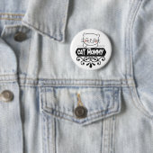 Badge Rond 5 Cm Mignonne maman chatte amoureux des animaux (En situation)