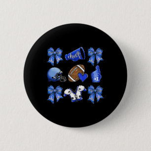 Badge Rond 5 Cm Mignonne Maman de Foot Américain Bleu Drôle Femmes