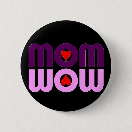 Badge Rond 5 Cm Mignonne maman réflexion avec les coeurs (Devant)