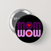 Badge Rond 5 Cm Mignonne maman réflexion avec les coeurs (Devant & derrière)