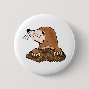 Badge Rond 5 Cm Mignonne mole drôle petit dessin animé animal