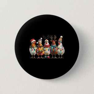 Badge Rond 5 Cm Mignonne Noël Ferme de vacances Animaux Drôle poul