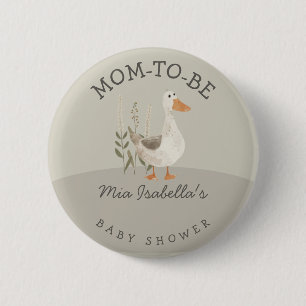 Badge Rond 5 Cm Mignonne Oie Baby shower Maman À Être Bouton