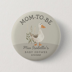 Badge Rond 5 Cm Mignonne Oie Baby shower Maman À Être Bouton