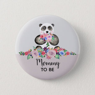 Badge Rond 5 Cm Mignonne Panda Porte Maman À Être Baby shower