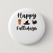 Badge Rond 5 Cm Mignonne saison d'automne Joyeux Fallidays Thanksg (Devant)