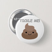 Badge Rond 5 Cm Mignonne Tickme Poop Emoji (Devant & derrière)