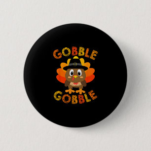 Badge Rond 5 Cm Mignons Glouglou Dinde Pèlerin Petits Garçons Que