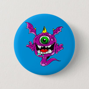 Badge Rond 5 Cm Mignons pourpres gens mangent Monster