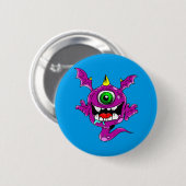 Badge Rond 5 Cm Mignons pourpres gens mangent Monster (Devant & derrière)