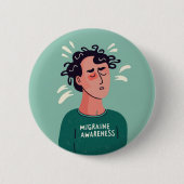 Badge Rond 5 Cm Migraine Sensibilisation migraine troubles neurolo (Devant)