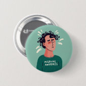 Badge Rond 5 Cm Migraine Sensibilisation migraine troubles neurolo (Devant & derrière)
