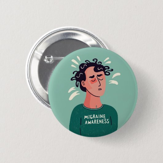 Badge Rond 5 Cm Migraine Sensibilisation migraine troubles neurolo (Devant & derrière)