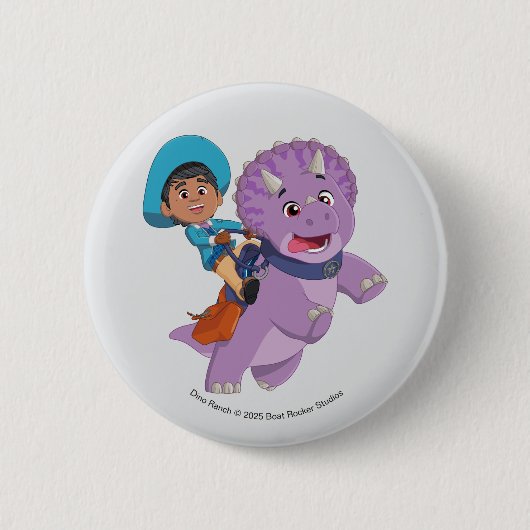 Badge Rond 5 Cm Miguel et Tango | Dino Ranch (Devant)