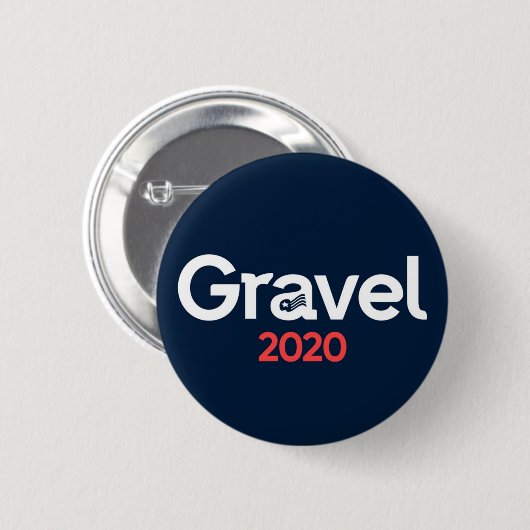Badge Rond 5 Cm Mike Gravel : Candidat pacifiste (Devant & derrière)