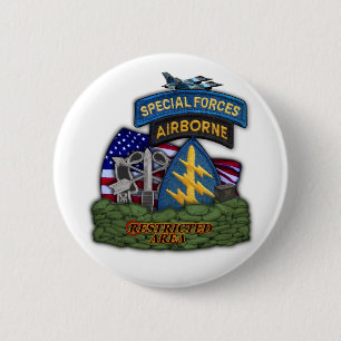 Badge Rond 5 Cm milice des forces spéciales de l'armée verte bé
