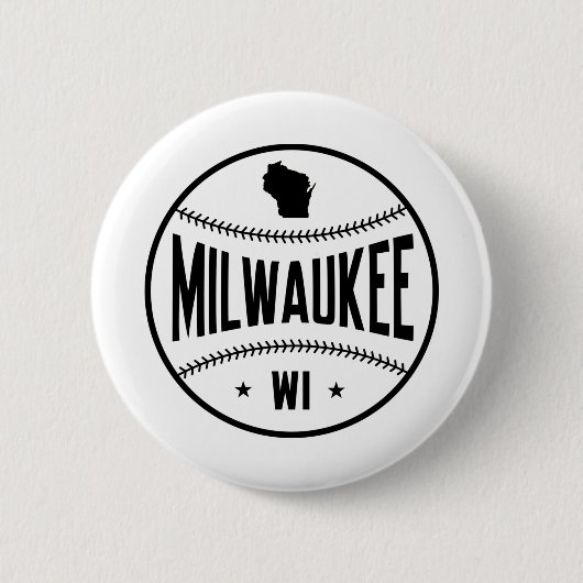 Badge Rond 5 Cm Milwaukee Baseball (Devant)