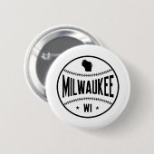 Badge Rond 5 Cm Milwaukee Baseball (Devant & derrière)