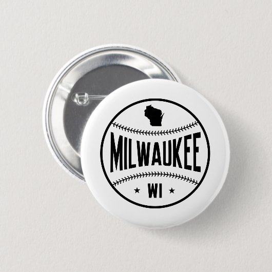 Badge Rond 5 Cm Milwaukee Baseball (Devant & derrière)