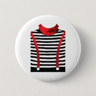 Badge Rond 5 Cm Mime Artiste Interprète Arts Halloween Costume Cos