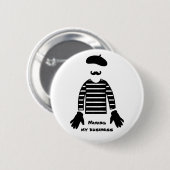 Badge Rond 5 Cm Mime Pantomime Miming Mon Entreprise (Devant & derrière)