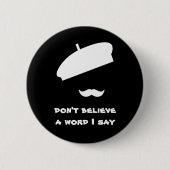 Badge Rond 5 Cm Mime Pantomime Silent Black (Devant)