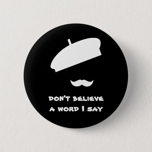 Badge Rond 5 Cm Mime Pantomime Silent Black (Devant)