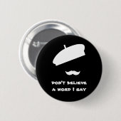 Badge Rond 5 Cm Mime Pantomime Silent Black (Devant & derrière)