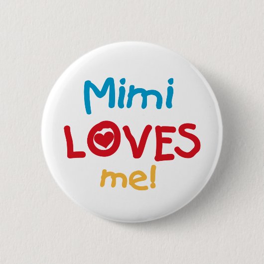 Badge Rond 5 Cm Mimi aime mes t-shirts et cadeaux (Devant)