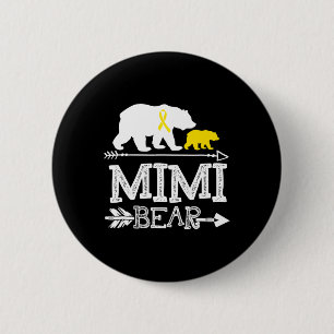 Badge Rond 5 Cm Mimi Bear Chilhood Cancer Awareness Mimi Of A War