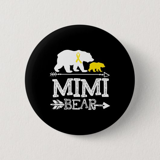 Badge Rond 5 Cm Mimi Bear Chilhood Cancer Awareness Mimi Of A War (Devant)