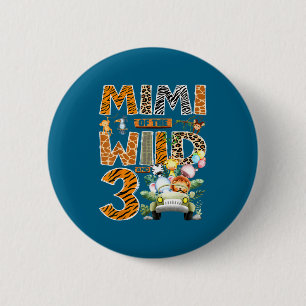 Badge Rond 5 Cm Mimi des trois sauvages 3e anniversaire garçon saf