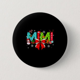Badge Rond 5 Cm Mimi Noël Coquette Bow Mimi Noël