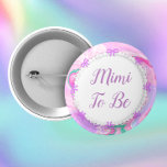 Badge Rond 5 Cm Mimi Pour Être Baby shower Rose & Violet<br><div class="desc">Mimi To Be Baby shower Joli rose,  violet et vert menthe Marbre et arc & violet texte Bouton.</div>