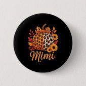 Badge Rond 5 Cm Mimi Thanksgiving Leopard Pumpkin Sunflower Coquet (Devant)