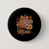 Badge Rond 5 Cm Mimi Thanksgiving Leopard Pumpkin Sunflower Coquet (Devant)