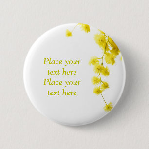 Badge Rond 5 Cm Mimosa
