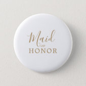 Badge Rond 5 Cm Mineure d'or de Fête des mariées d'honneur (Devant)