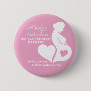 Badge Rond 5 Cm Mineure Doula belle grossesse Business Pink