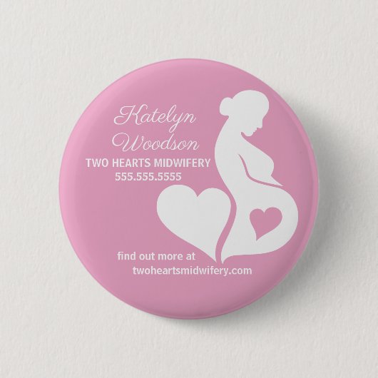 Badge Rond 5 Cm Mineure Doula belle grossesse Business Pink (Devant)