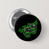Badge Rond 5 Cm Mini bouton Masques vert néon (Devant & derrière)