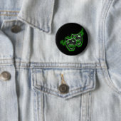 Badge Rond 5 Cm Mini bouton Masques vert néon (En situation)