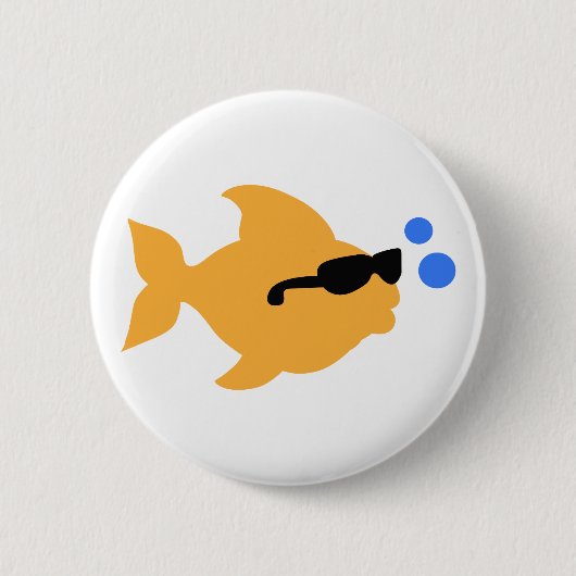 BADGE ROND 5 CM MINI DE POISSON COOL (Devant)