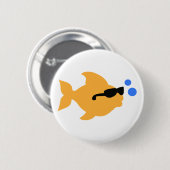 BADGE ROND 5 CM MINI DE POISSON COOL (Devant & derrière)